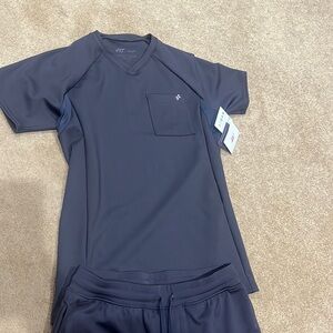 FitScrubs Mens Scrub Set Charcoal Gray